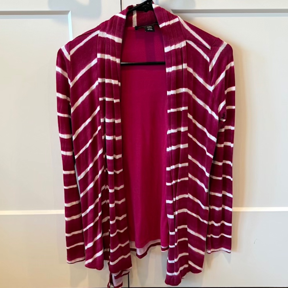 WHBM Pink and White Striped Cardigan - XXS (runs large - fits like an X-Small)